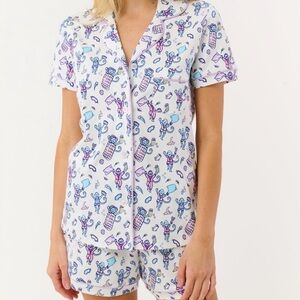 Roller Rabbit Slumber Party Pajama 12 Days Christmas XS Polo Pajama Set NEW